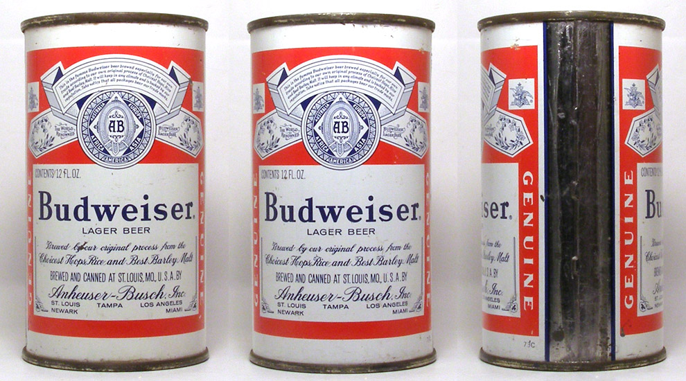 Vintage Budweiser Flat Top Beer Can