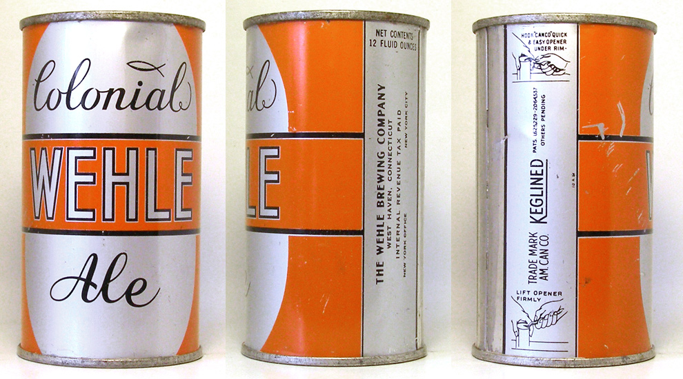 Wehle Colonial Ale Flat Top Beer Can 1752