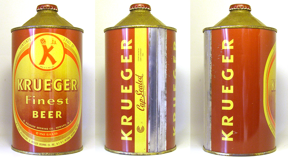 Krueger Beer Quart Cone Top Beer Can 1757