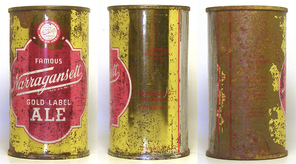 Narragansett Gold Label Ale Vintage Flat Top Beer Can from