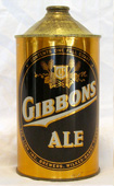 Gibbons Ale  Quart Cone Top Beer Can