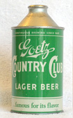 Country Club Beer  High Profile Cone Top Beer Can