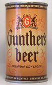 Gunther Beer  Flat Top Beer Can