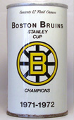 Black Label Bruins Beer  Tab Top Beer Can