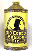 Old Topper Snappy Ale  Quart Cone Top Beer Can