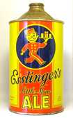 Esslingers Ale  Quart Cone Top Beer Can